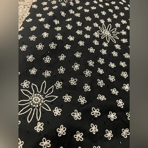 Sold-90s Vintage Y2K Fully Beaded 100% Silk Black Maxi Dress - Picture 3 of 12